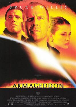 1998년 개봉한 영화 <아마겟돈>의 포스터. 지구로 돌진하는 소행성에 인간이 착륙해 폭파한다는 내용을 담고 있다.