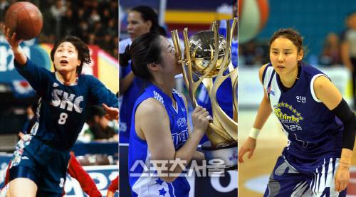 현역 시절 유영주 감독과 양지희 코치, 최윤아 코치(왼쪽부터). 스포츠서울 DB