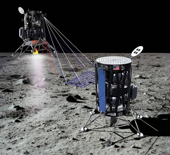 인튜이티브 머신스는 5개 화물을 실은 달 탐사선을 ′폭풍의 바다′에 보낸다. 인튜이티브 머신스 제공