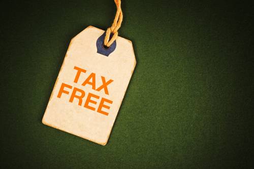 Tax free tag with copy space background