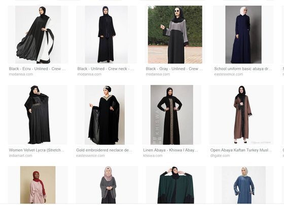 사우디 아라비아 여성들이 착용하는 의복 '아바야'의 모습 [사진 구글]