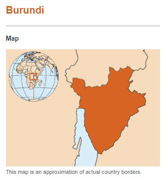 WHO 홈페이지에 나온 아프리카 부룬디 지도 캡처.