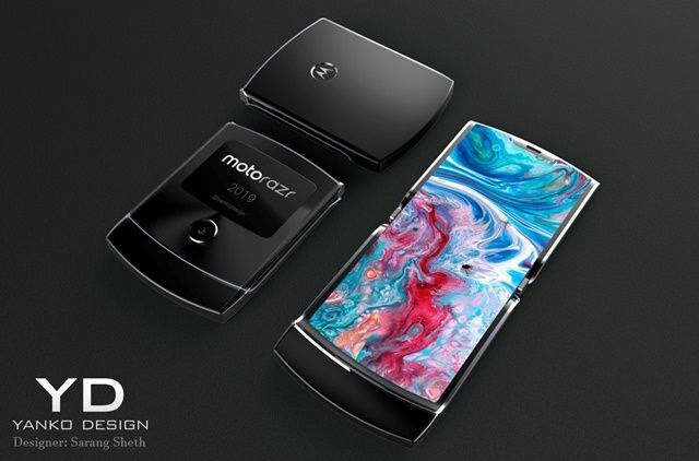 모토로라 폴더블 스마트폰 '레이저 2019'의 렌더링 이미지 (사진=얀코 디자인)