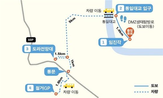 DMZ 평화의 길 파주 구간 지도. [자료 문화체육관광부]