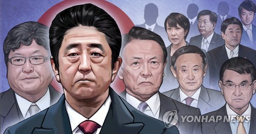 아베 일본 총리, 강경우파 성향 개각 (PG) [장현경 제작] 일러스트