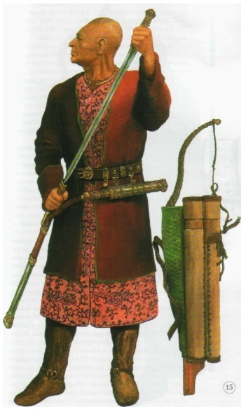 솔로비요프가 복원한 알타이의 서기 5세기 무덤에서 발견된 훈족 족장.  강인욱 제공