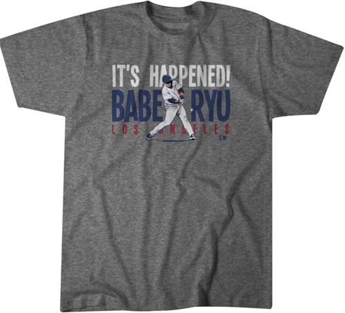 ▲ '브레이킹T'라는 업체가 류현진의 첫 홈런을 기념해 제작한 티셔츠. 28달러에 판매되고 있다 ⓒ브레이킹T 홈페이지 캡처