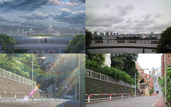 '날씨의 아이' 속 모습(왼쪽)과 실제 사진 / 사진='날씨의 아이'