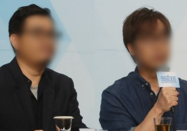 프로듀스 시리즈의 담당 PD인 안준영(오른쪽)씨와 CP 김준영씨의 모습. /연합뉴스