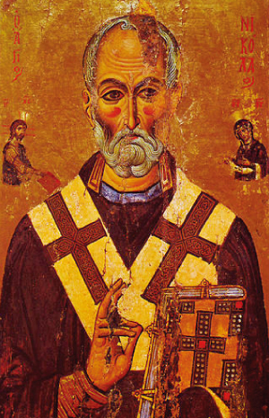 13세기에 그려진 성 니콜라오 대주교 초상화. [위키피디아]
