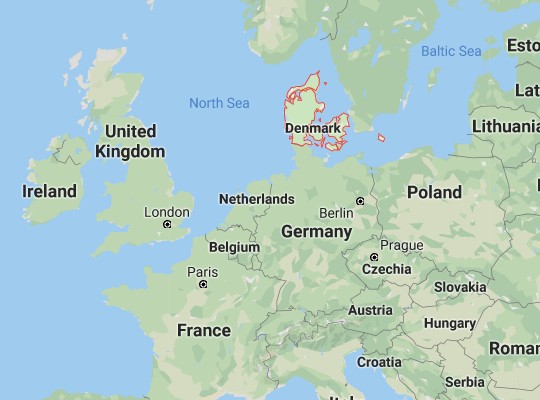 빨간색 표시된 부분이 덴마크 영토. /사진=구글지도