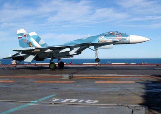 러시아의 항모 함재기인 Su-33의 모습[이미지출처=러시아국방부 홈페이지/http://mil.ru]