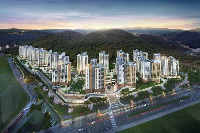 전남 1호 민간공원 조성 특례사업으로 공급되는 순천 '한양수자인 디에스티지' 조감도.