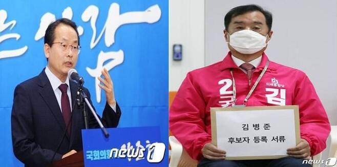 더불어민주당  강준현 후보(왼쪽), 미래통합당 김병준 후보 © 뉴스1