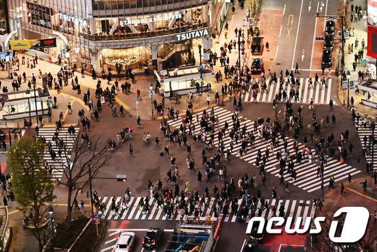 도쿄 번화가 시부야 거리. © AFP=뉴스1