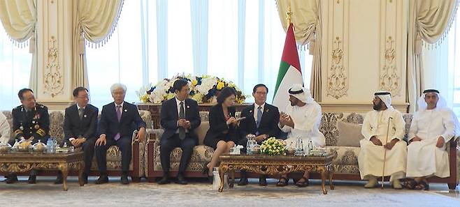 2018년 4월 UAE를 방문한 송영무 장관 일행. 왼쪽 두번째가 남세규 ADD 소장이다.