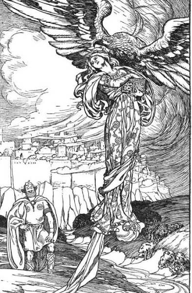 독수리로 변신해 이둔을 납치하는 거인 티아지, Elmer Boyd Smith, 1902