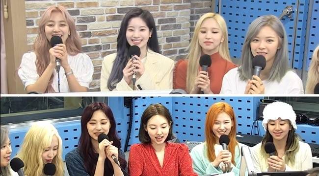 가장 왼쪽 위부터 시계방향으로 지효, 다현, 미나, 정연, 채영, 사나, 나연, 쯔위, 모모