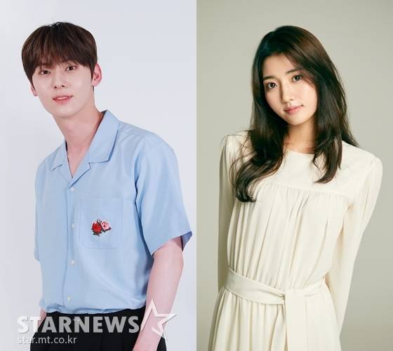 플레이리스트 드라마 주연으로 낙점돼 지난 25일 첫 대본 리딩을 진행한 황민현(왼쪽/ 사진=스타뉴스 이동훈 기자)과 정다빈(사진제공=화이브라더스코리아)