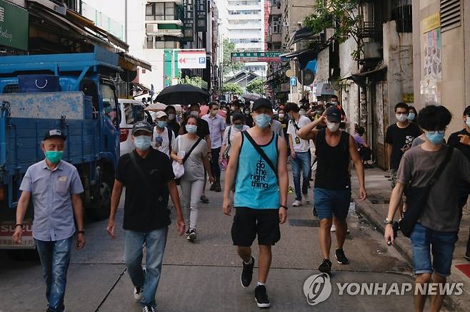 지난 28일 홍콩보안법 제정 앞두고 홍콩에서 열린 시위 [로이터=연합뉴스]