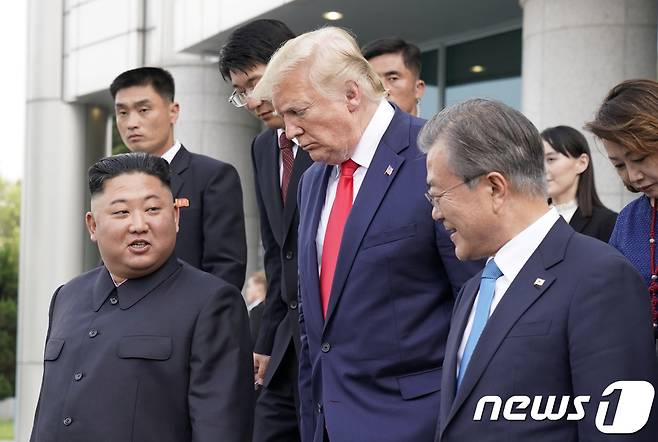 문재인 대통령과 도널드 트럼프 미국 대통령, 김정은 북한 국무위원장. © 로이터=뉴스1