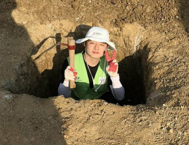 고인이 지난 1월 인도에서 해피무브 글로벌 청년 봉사단 활동을 하고 있다. 송연창씨 제공