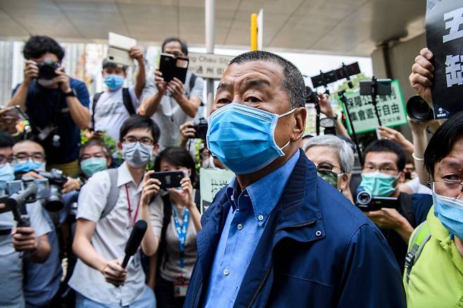 홍콩 언론계의 거물 빈과일보 사주 지미 라이./사진=AFP