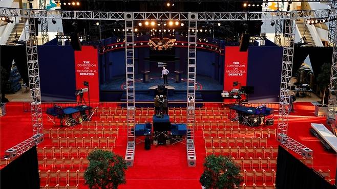The stage is set in Ohio, literally not virtually, for the first debate clash