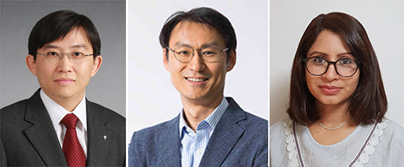 연구에 참여한 KAIST 연구진. 사진 왼쪽부터 김상욱 교수, 정유성교수, 수치스라 연구교수.