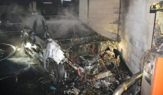 지난 4일 오전 대구 달성군 한 아파트 지하주차장에서 코나EV 화재 사고가 일어났다. /달성소방서