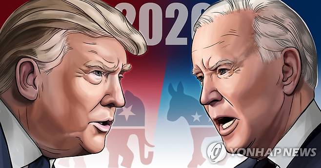 미국 대선 트럼프 vs 바이든 (PG)[김민아 제작] 일러스트