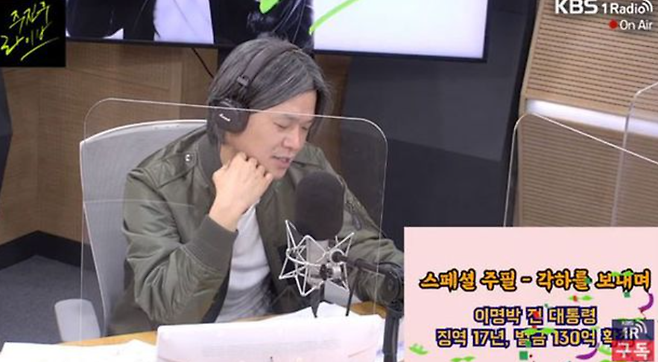 지난달 29일 KBS1 라디오 ‘주진우의 라이브’ 방송화면 갈무리.