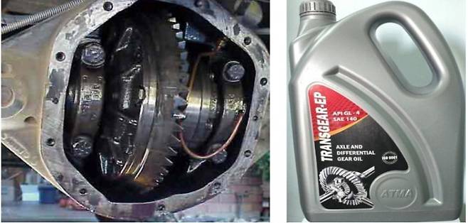 디퍼런셜 박스(왼쪽)와 디퍼런셜오일