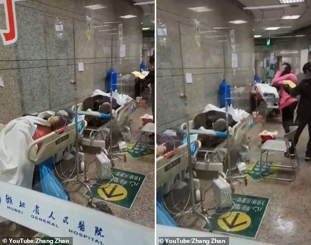 3월 1일에는 하루 감염자 수가 급감했다는 공식 발표가 나온 직후 후베이성 인민병원이 환자들로 북적이는 모습.(사진=장잔/유튜브)