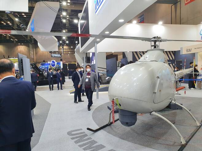Korea Aerospace Industries’ unmanned chopper Night Intruder is on display. (Kim Byung-wook/The Korea Herald)