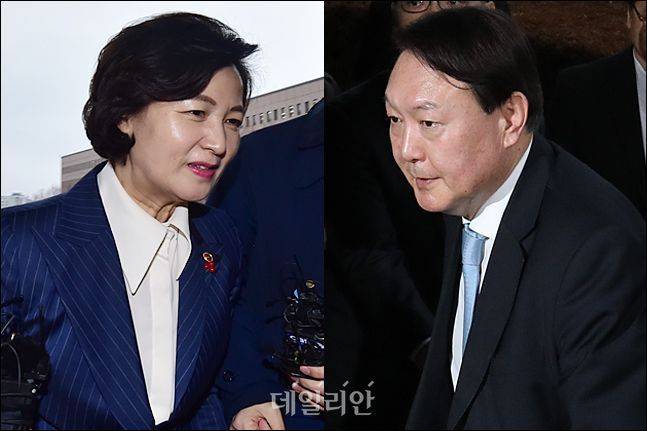 추미애 법무부 장관과 윤석열 검찰총장 ⓒ데일리안 홍금표 기자