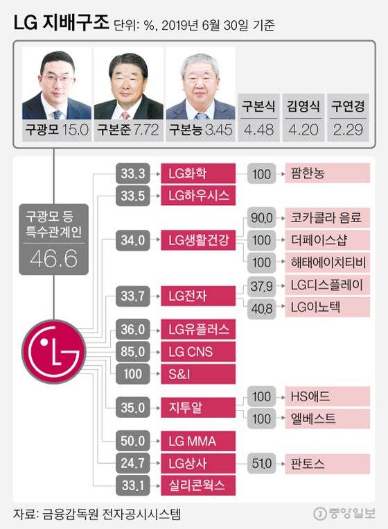 LG 지배구조. 그래픽=김영희 02@joongang.co.kr