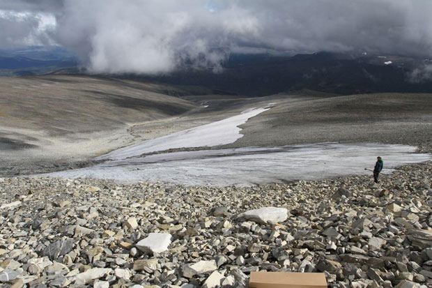 지구온난화로 녹아내린 노르웨이 요툰헤이맨 산맥 랭폰 빙하는 20년 전 크기의 30%에도 못 미친다./사진=인란데주 빙하고고학프로그램