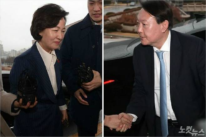 추미애 법무부 장관(왼쪽), 윤석열 검찰총장. 이한형기자