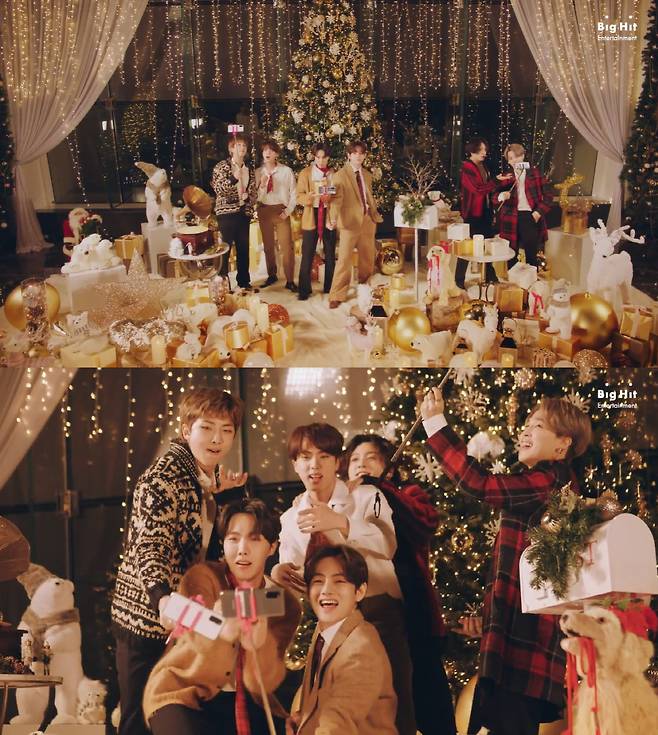It isHoliday Remix with a warm atmosphere.BTS released a holiday remix version ofDynamite at 2 pm on the 11th, and at the same time released a special video in which members singDynamite happily in a space decorated with the feeling of a year-end party.Dynamite, released on August 21st, is a historic song that ranked first in the US Billboard main single chartHot 100. She was the first Korean singer to go directly to the top of theHot 100 in the first week of release, and then took the first place three times, including being at the top for two consecutive weeks. Dynamite was ranked 10th on theHot 100 on the latest chart (December 12), showing off its popularity.Big Hit Entertainment announced the release of the holiday remix version ofDynamite through the fan community platform Weverse, and said, Dynamite recorded numerous achievements with the affection and support of fans in 2020. Fans who loved BTS. We prepared a remix version ofDynamite to reward you.The holiday remix version ofDynamite preserves the cheerful and exciting atmosphere of the original version, while adding a cheerful and warm energy to suit the holiday season.In the special video, the scene of BTS singingDynamite in a space full of large Christmas trees and gifts was included. The members sang with bright expressions, filmed them with their mobile phones, created various scenes, and added the effect of splitting the screen in the middle to add fun. The atmosphere full of the year-end atmosphere and the charm of the free-spirited BTS are harmonizing, bringing joy to fans around the world.