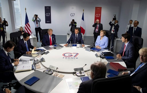 지난해 8월 프랑스 비아리츠에서 열린 G7(주요 7개국) 정상회의 모습. 비아리츠=AP연합뉴스