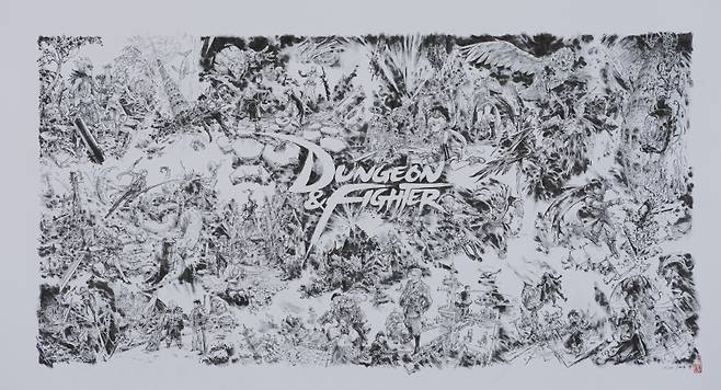 '아트던전(展): 던파를 그리다' 출품작인 김정기 작가의 '던전앤파이터X김정기'.
