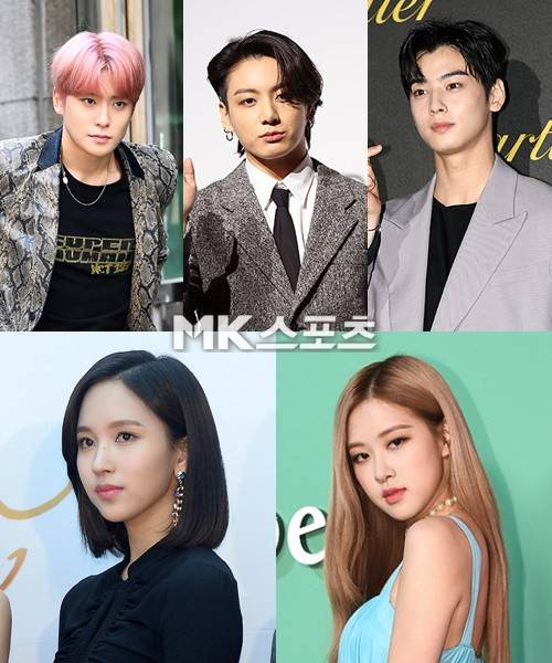 재현 정국 차은우 로제 미나(시계방향으로) 사진=천정환 기자, DB