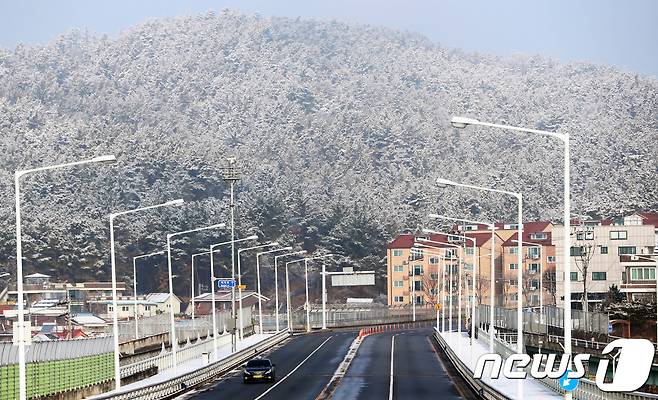 눈 내린 대전 서구 도로 모습 (자료사진) 뉴스1 © News1