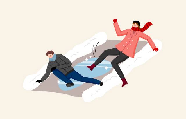 빙판길 골절사고를 예방하기 위해서는 스트레칭과 장갑 착용 등의 준비가 필요하다. / 사진=클립아트코리아