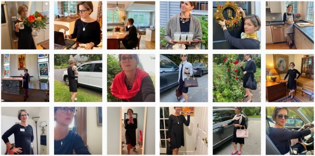 미국의 사라 로빈스 콜(52·여)은 환경보호를 위해 ‘100일 드레스 챌린지’에 참가해 100일 동안 검정 원피스 하나만 입고 생활했다. 사라 인스타그램 갈무리