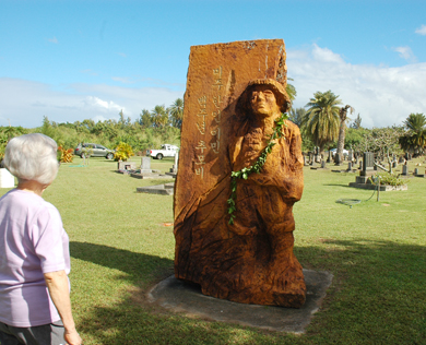 사탕수수 농장 초기 이민자들의 묘역 하와이 푸우이키에 세워진 기념비 [하와이 한국일보 제공]