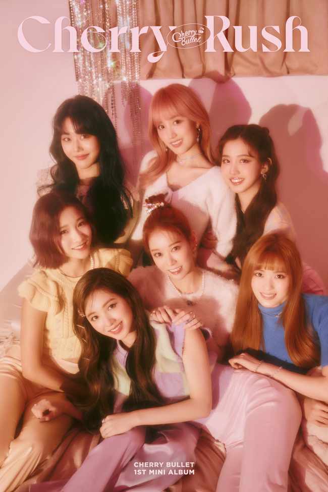 Group Cherry Bullet has released a picture of Jacket full of sweet energy.Cherry Bullet agency FNC Entertainment released its first mini album Cherry Rush Jacket Poster on the official SNS of Cherry Bullet on January 10.The group Jacket Poster, released in two versions, features Cherry Bullet, who boasts a lovely charm in a pink background.The bright smile of the members and the lovely atmosphere of Cherry Bullet, which spreads softly, are combined to make their comeback look forward to.The title song Love So Sweet is a retro sound-based synth pop genre that consists of simple yet addictive bass lines.Cherry Bullets performance, which is sweeter than Candy, will give a lovely and energetic stage.