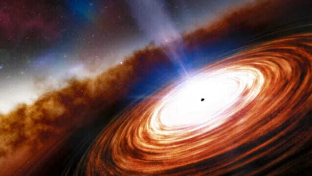 빅뱅 이후 6억 7000만년 후에 생겨난 퀘이사 J0313-1806.  이 퀘이사 중심의 블랙홀은  지금까지 발견된 블랙홀 중 가장 오래된 것으로 알려졌다. (사진= NOIRLab/NSF/AURA/J. da Silva)