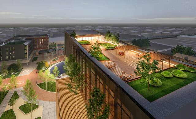 최첨단 강의실, 학습 랩 및 교수진 사택 프로그램을 등을 갖춘 프로펠 센터 캠퍼스(위 렌더링 이미지)는 애틀랜타 유니버시티 센터 구역 내에 위치할 예정이다. (사진=애플)